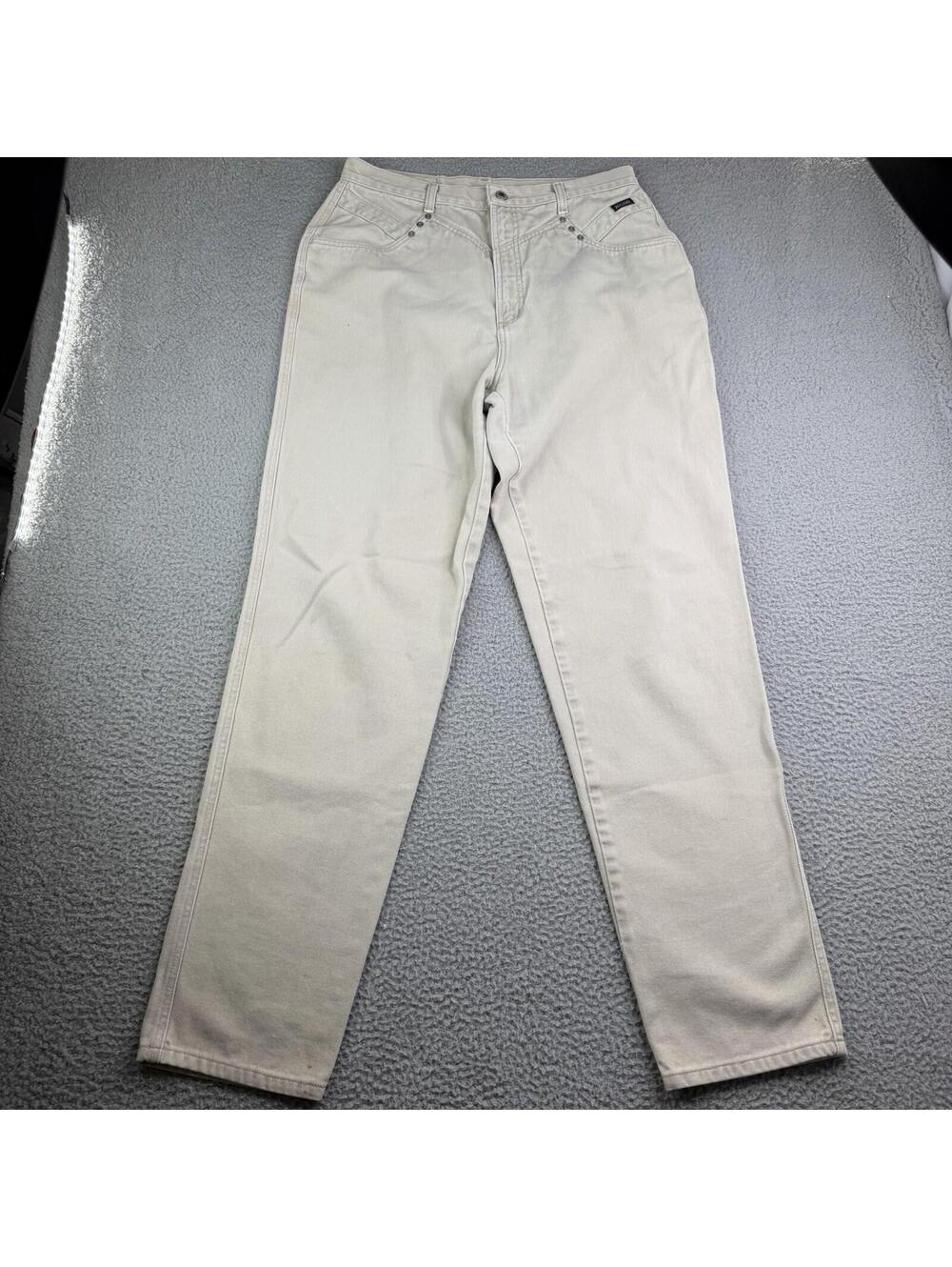 Vintage Rockies Beige Bareback Jeans Women's 33x35 High Waist Western Rodeo